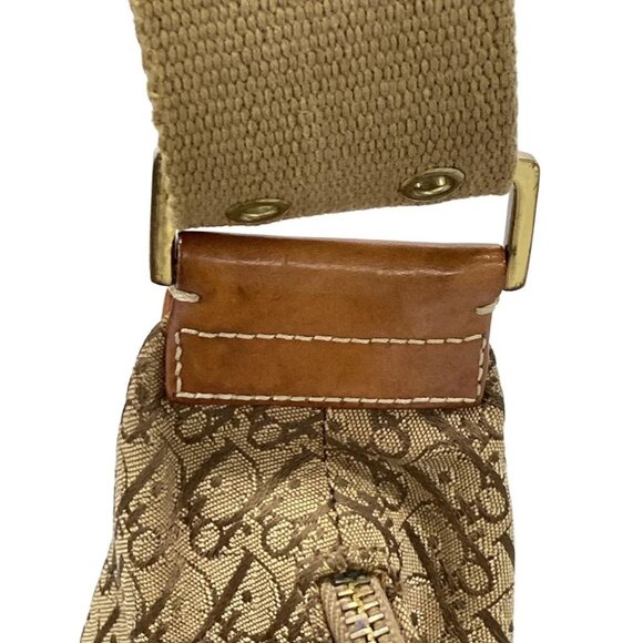 Auth DIOR/ChristianDior Street Chic/Trotter Beige Dark Brown Brown Jacquard - Picture 11 of 16